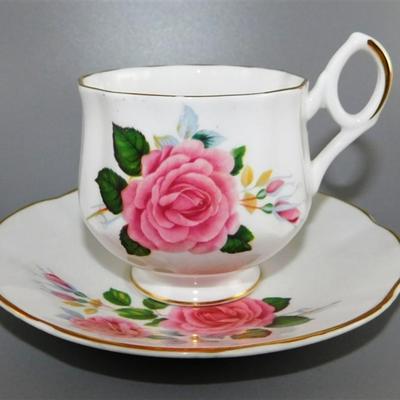 140 Lot of 4 Cups and Saucers with Stands- Royal Dover Made in England /Made In China/ Alpine