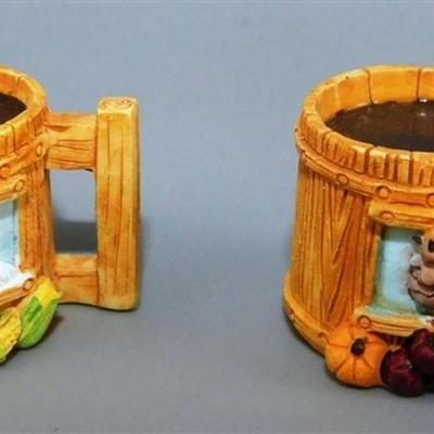 142 Ensco Precious Moments 1997 Mini Tea Set- Apple Barn- 4 in Plate