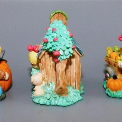 142 Ensco Precious Moments 1997 Mini Tea Set- Apple Barn- 4 in Plate