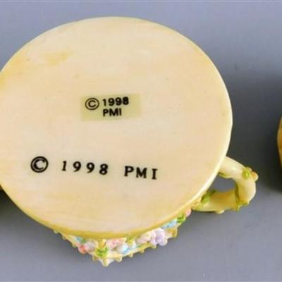 143 Ensco Precious Moments 1998 Mini Tea Set - Garden - 4 1/2 Plate