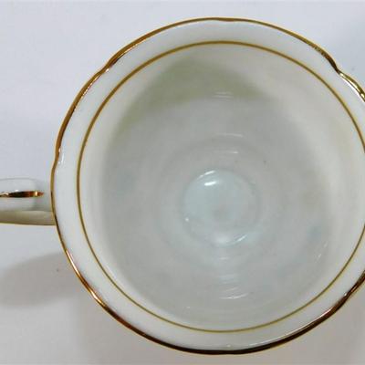 148 Lot of 4 Cups and Saucers with Stands - Royal Albert Old Country Roses/ Royal Stafford / Royal Sutherland Staffordshire /Sango Carlton