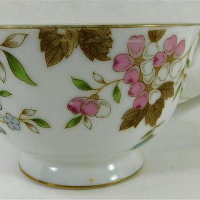 148 Lot of 4 Cups and Saucers with Stands - Royal Albert Old Country Roses/ Royal Stafford / Royal Sutherland Staffordshire /Sango Carlton