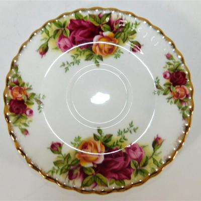 148 Lot of 4 Cups and Saucers with Stands - Royal Albert Old Country Roses/ Royal Stafford / Royal Sutherland Staffordshire /Sango Carlton