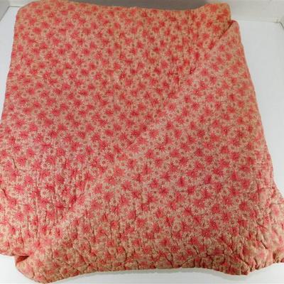 149 Vintage Quilt 80 x 67 Small Squares & Floral Back