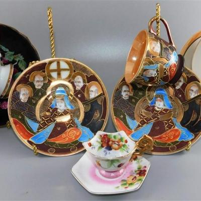 150 Lot of 4 Cups and Saucier with Stands- Betson's / MT Japan / Sealy / Made in Japan
