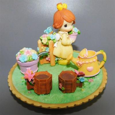 151 Ensco Precious Moments 2000 Mini Tea Set- Garden 4 inch Plate
