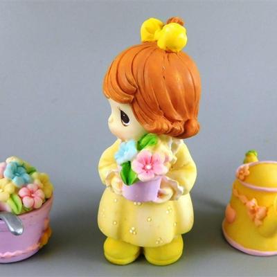 151 Ensco Precious Moments 2000 Mini Tea Set- Garden 4 inch Plate