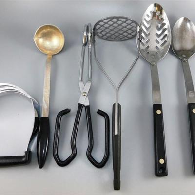 158 Vintage Black Handle Kitchen Lot of 7- EKCO Flint / Household/ B&F System / Few No Names