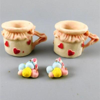 160 Popular Imports 1997 Mini Tea Set - Valentines and Bears 5 1/2 Plate
