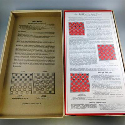 166 Lot of 2 Vintage Games- Pavilion Dominos 1994 / Whitman Checkers 1974
