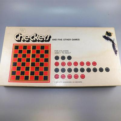 166 Lot of 2 Vintage Games- Pavilion Dominos 1994 / Whitman Checkers 1974