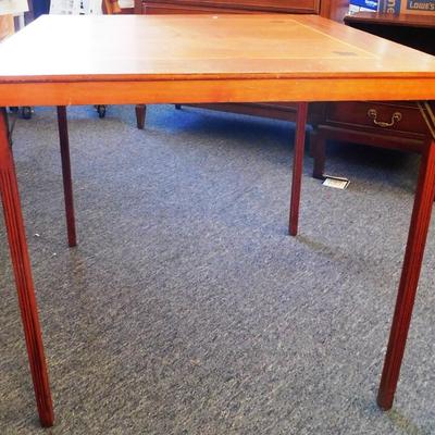 168 Wood Card Table with Wood Inlay 30 x 30 x 27