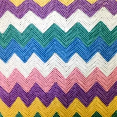 170 Multi Color Afghan 42 x 62 Pink Purple Yellow