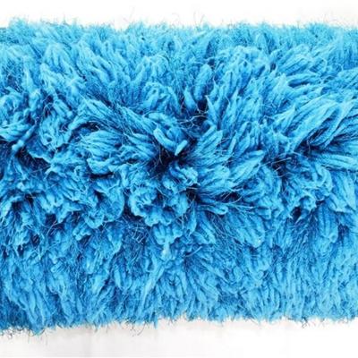 176 Large Fluffy Blue Pillow 24 x 12