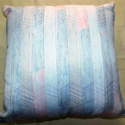 180 Light Pink and Light Blue Pattern Throw Pillow 16 x16