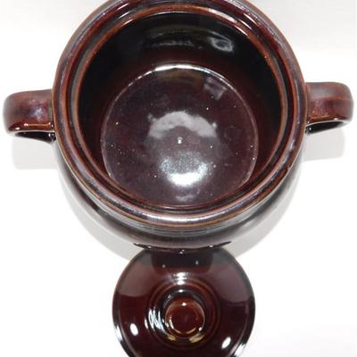 185 Lot of 7 - 4x7 Bean Pot No Markings- Mammoth Bean Pot 6 inch Tall- Vintage Hall Brown Glaze Stoneware 10 Skillets