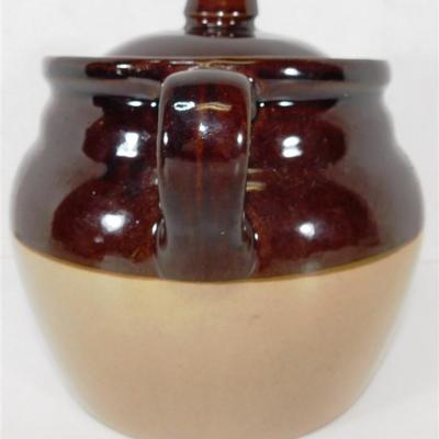 185 Lot of 7 - 4x7 Bean Pot No Markings- Mammoth Bean Pot 6 inch Tall- Vintage Hall Brown Glaze Stoneware 10 Skillets