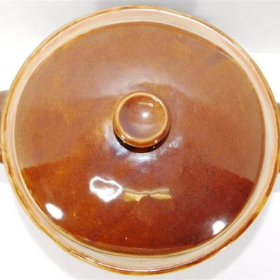 185 Lot of 7 - 4x7 Bean Pot No Markings- Mammoth Bean Pot 6 inch Tall- Vintage Hall Brown Glaze Stoneware 10 Skillets