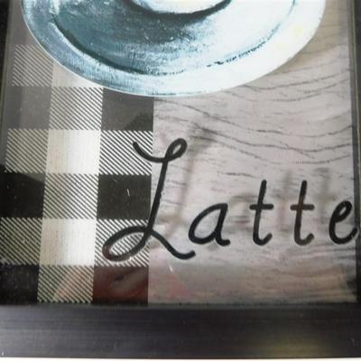 195 10 1/2 Small Wooden Dough Bowl - 7 x 14 Lot of 2 Plaid Coffee Shadow Box Style Pictures- 15" Wooden Sculpture of Lily Pads and...
