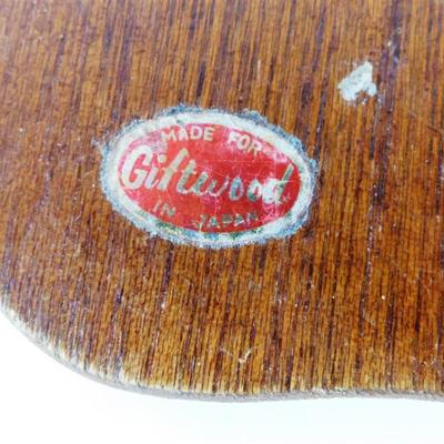 195 10 1/2 Small Wooden Dough Bowl - 7 x 14 Lot of 2 Plaid Coffee Shadow Box Style Pictures- 15" Wooden Sculpture of Lily Pads and...