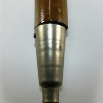 205 Wooden Walking Stick with 2 Badges Metal Tip - Flower R.L Stringer / In Recognition of the Success Achieved with Periderm in 1980