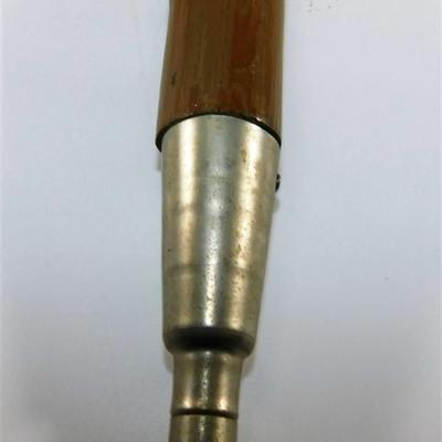205 Wooden Walking Stick with 2 Badges Metal Tip - Flower R.L Stringer / In Recognition of the Success Achieved with Periderm in 1980