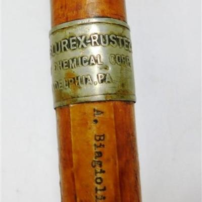 206 Wooden Walkin g Stick Rustex-Blurex-Rusteze Cresset Chemical Corp. Philadelphia , Pa. A. Biagioli 33 1/2