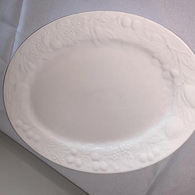 Gibson fruit off white pitcher and platter