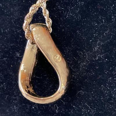 Long vermeil necklace with Swarovski pendant
