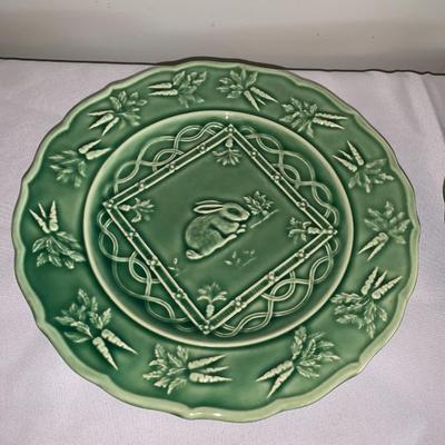 Sur La Table Green Rabbit Plates 9" diameter