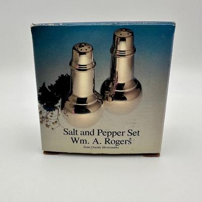 Vintage Wm. A. Rogers Salt and Pepper Set New in Box