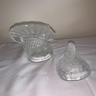 Vintage Glass Turkey covered dish
