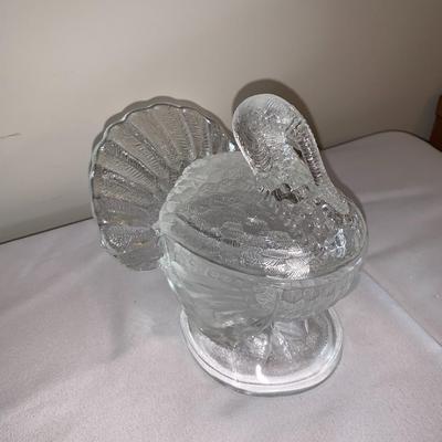 Vintage Glass Turkey covered dish