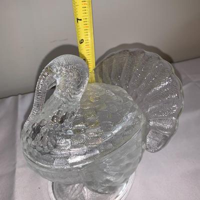 Vintage Glass Turkey covered dish