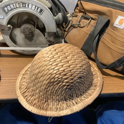 W1344 Porter Cable Saw Vintage Straw Hard Hat