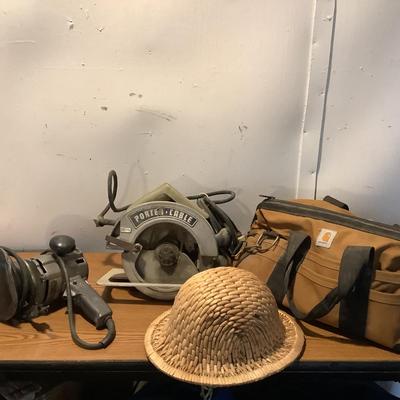 W1344 Porter Cable Saw Vintage Straw Hard Hat