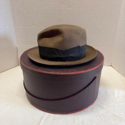 U1244 Vintage Brook's Brothers Fedora Hat with Hat Box
