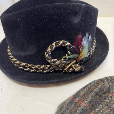 U1246 Vintage Byron Velvet Fedora Hat, Trachten Style with Cap,Sheffield, Hats