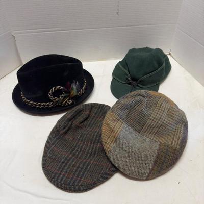 U1246 Vintage Byron Velvet Fedora Hat, Trachten Style with Cap,Sheffield, Hats