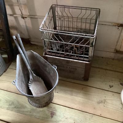 W1365 Vintage Coal Shuttle & Advertising Crate