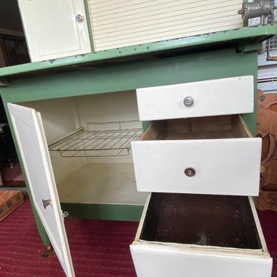 Vintage Hoosier Cabinet with Flour Bin and Breadbox (on Wheels)