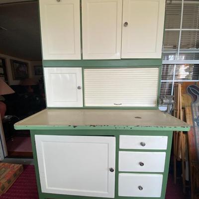 Vintage Hoosier Cabinet with Flour Bin and Breadbox (on Wheels)