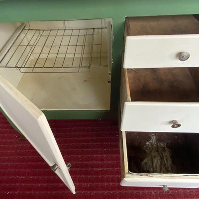 Vintage Hoosier Cabinet with Flour Bin and Breadbox (on Wheels)