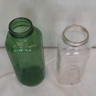 Lot of 2 Vintage Glass Juice / Water Bottles