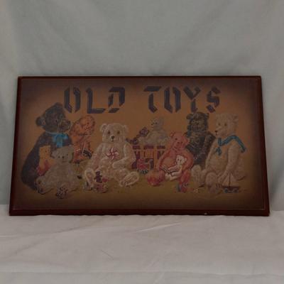 Vintage Painted Teddy Bear Sign