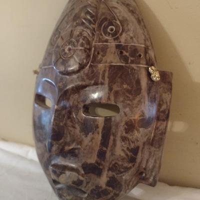 Stone Carved Face Tribal Mask #12