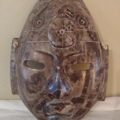 Stone Carved Face Tribal Mask #12