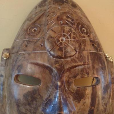 Stone Carved Face Tribal Mask #12