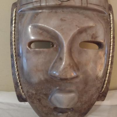 Stone Carved Face Tribal Mask #13