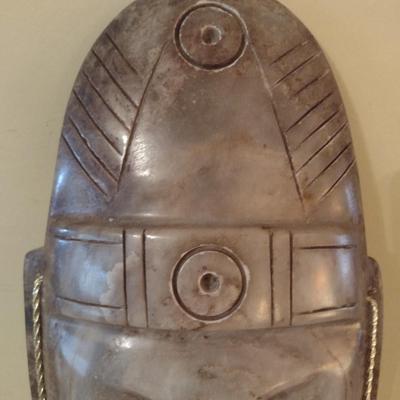 Stone Carved Face Tribal Mask #13